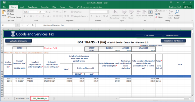 GST-TRAN 1.6a Worksheet