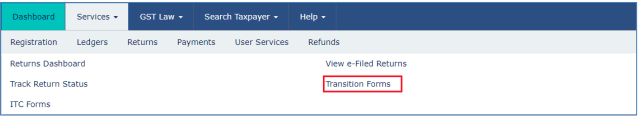 Click Transition Forms link