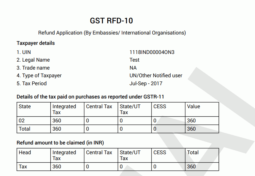 GST RFD 10