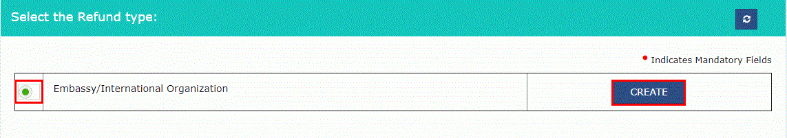 Select the Refund Type