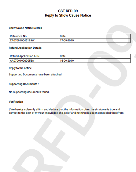 Form RFD -09 PDF Format