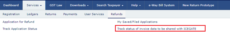 Track status of invoice data