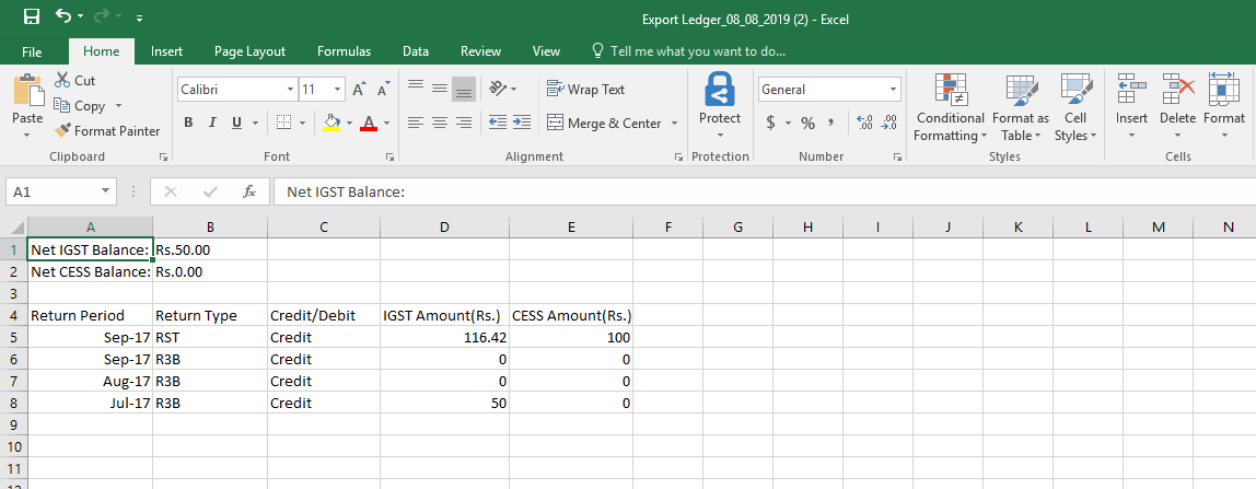 CSV format