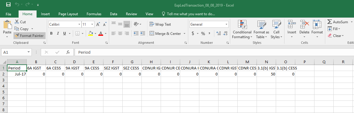 export ledger in CSV format