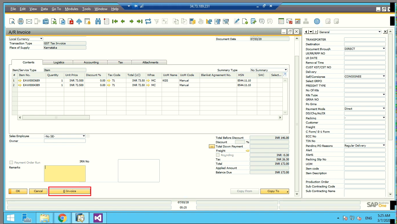 Create e-Invoice in SAP