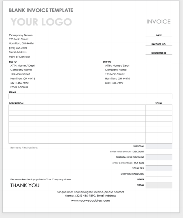 e-invoice template