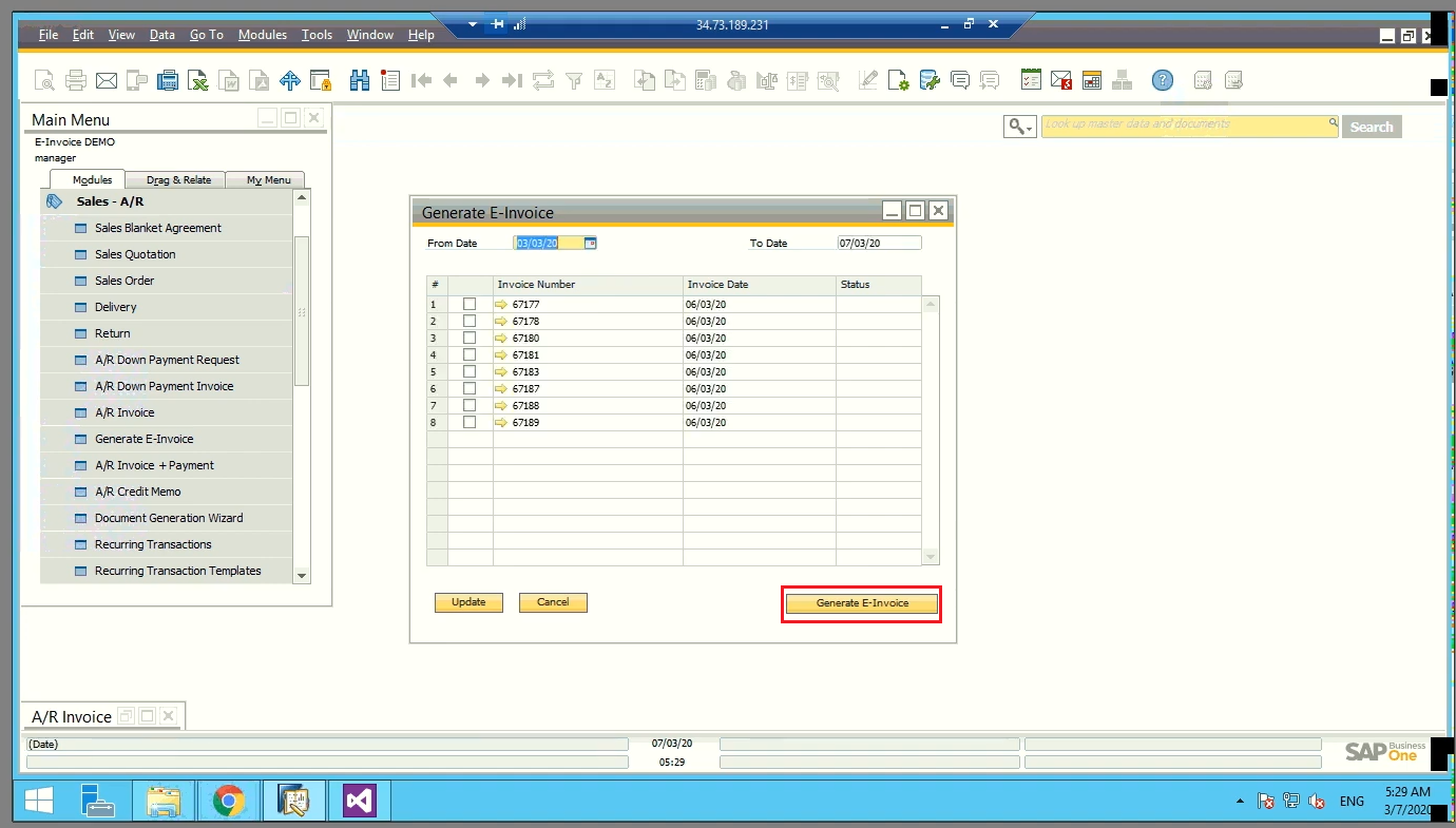 Generate Bulk e-Invoices in SAP