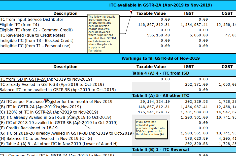 GSTR 3B excel