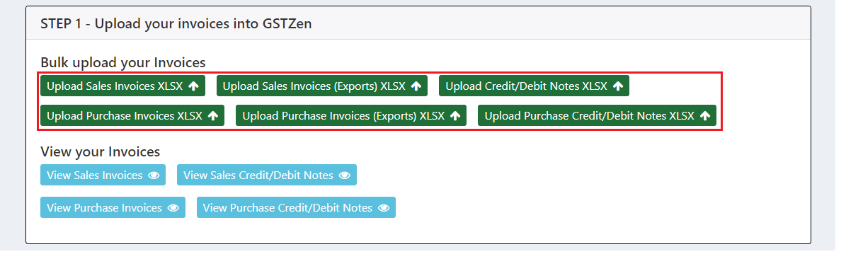 Step 1 – Upload Your Invoices Into GSTZen - GSTZen