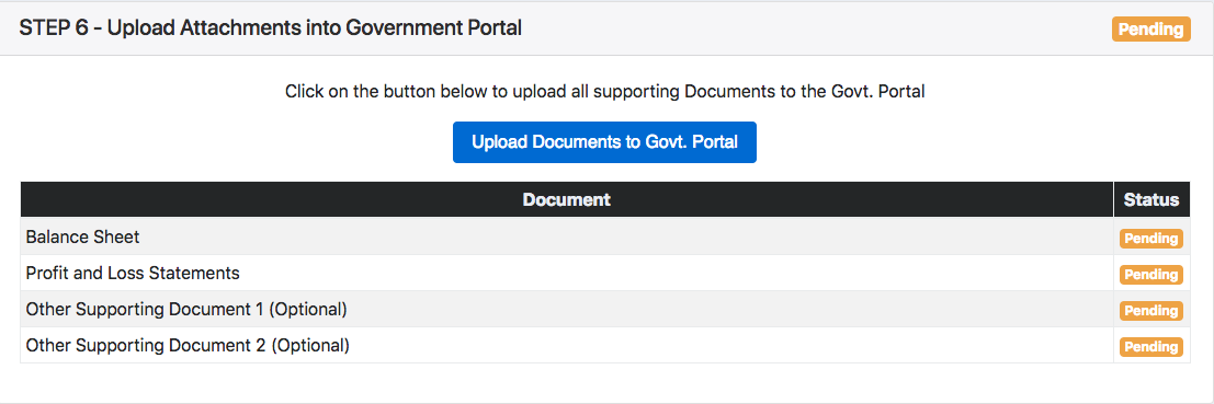 Step -6 Upload Attachments into GOVT portal detail image
