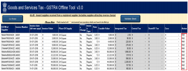 Add new column action