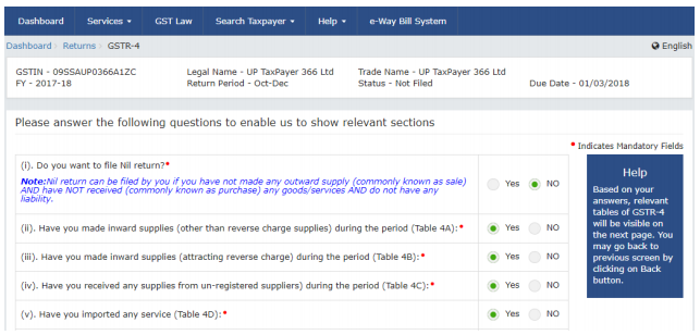 GSTR4 Filing image 1