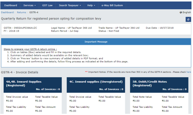 GSTR4 Filing image 1