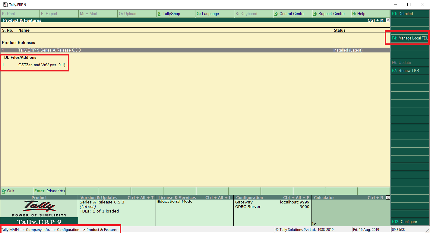 Install GSTZen Tally Add-on – Step 2