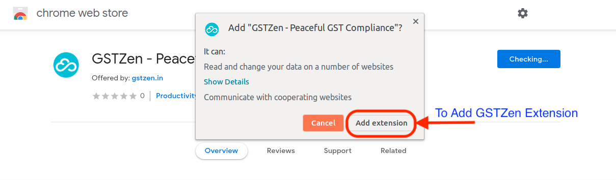 Installing GSTZen Google Chrome Extension
