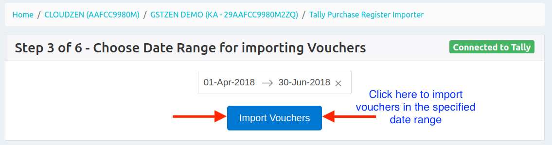 Choose date ranges for import