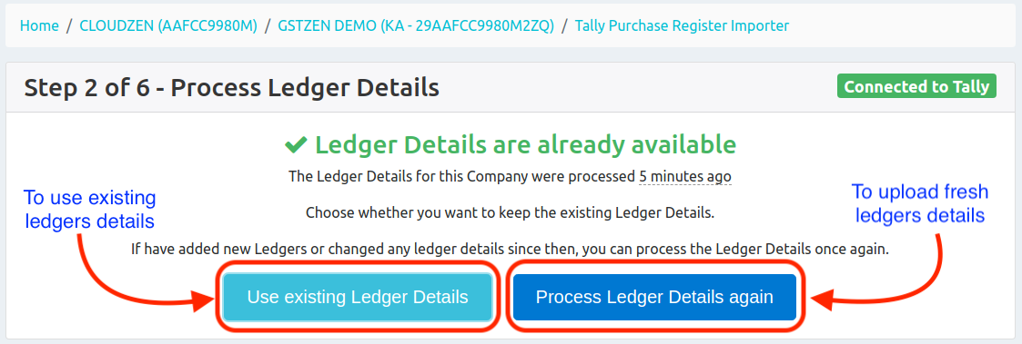 Use details from existing Ledger Master