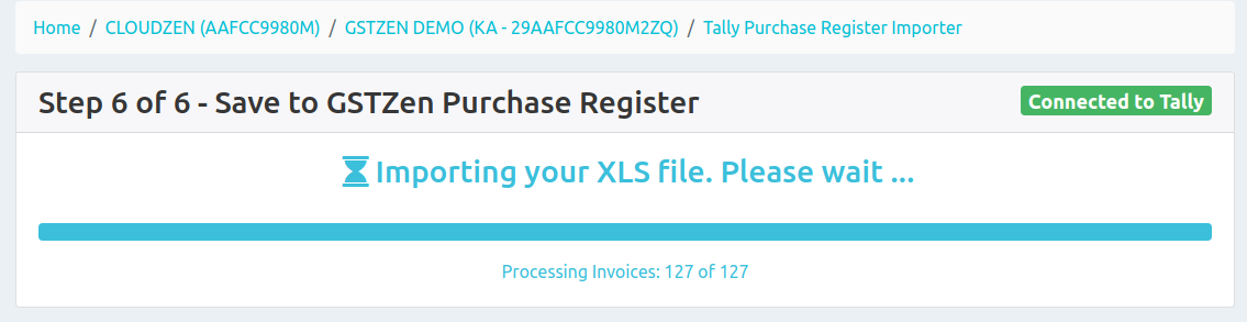 Importing the invoices into GSTZen