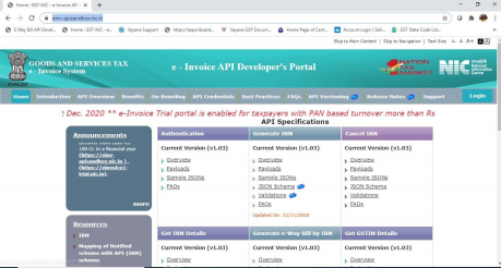 NIC Sandbox portal