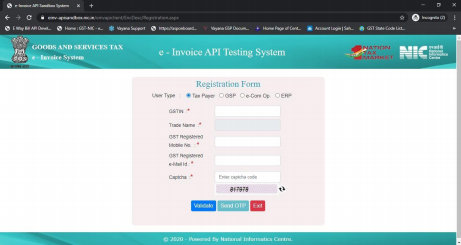 NIC Taxpayer Registration