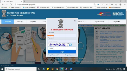 e-Invoice API login