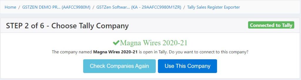Confirm Tally Company